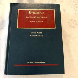 Evidence Cases and Materials Ninth Edition Law Book Waltz Park  HC Spine Ripped